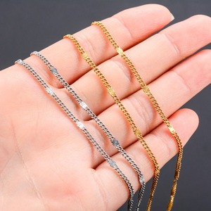 Collier fin en acier inoxydable de 1,3 mm de largeur, chaîne à maillons minuscules embossés, pour femmes et hommes, couleur argent/or, collier créatif, bijoux cadeau - Product Image 3