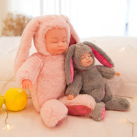 Vente en gros usine : Poupée en peluche lapin aux longues oreilles tombantes, apaisante pour le sommeil, jouet en peluche pour dormir