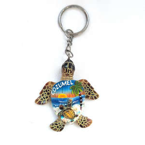 Nouveauté : Porte-clés en résine en forme de tortue marine, style marin, marque JXF - Souvenir touristique, cadeau promotionnel, agence de voyage - Product Image 5