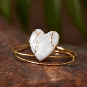Heart Shape <b>Ring</b> 316L Stainless Steel PVD <b>Gold</b> Plating Fashion Jewelry Women's Accessory - Product Image 3