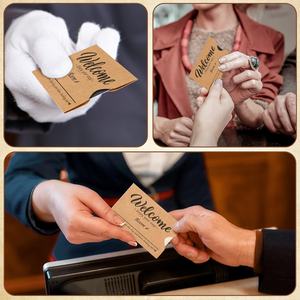 Sobres de Papel Kraft para Tarjetas de Hotel, Protectores de Tarjetas de Crédito, Fundas para Tarjetas de Regalo, Impresos con Mensaje de Bienvenida para Huéspedes - Product Image 3