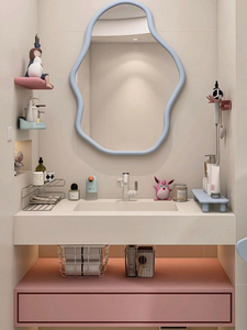 Modern cosmetic bathroom cabinet combination slate hot bending integrated basin washbasin can be customized - Product Image 3