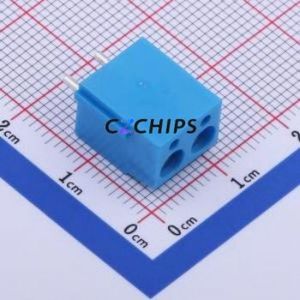 DB300V-5.0-2P-BU-S Screw Terminal Block Through hole Component (THT),P=5mm Connector 1x2P 5mm Blue Through Hole - Product Image 1