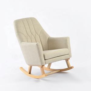 TEFFUL-Mecedora de ocio moderna con taburete, mecedora tapizada de madera ecológica para sala de estar y oficina en casa - Product Image 1