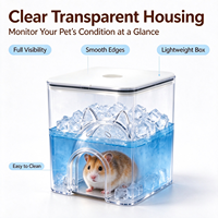 Maison de refroidissement pour hamster en plastique, abri pour hamster doré, nid de sommeil, habitat, article de décoration, cabane de refroidissement estivale avec dessus transparent