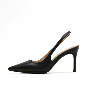 Sandalias de tacón de aguja con punta cerrada y estilo coreano para mujer, modelo 2022 de verano, sin talón, estilo slingback, sencillas para el día a día. - Product Image 5