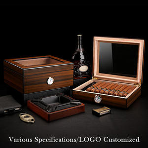 Maßgefertigte Amerikanische Hochwertige Leere Zedernholz-Lackierte Echtholz Tragbare Umweltfreundliche Feuchtigkeitsbeständige Zigarren-Präsentationsbox Humidor - Product Image 1
