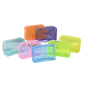 Sacs cosmétiques en PVC transparents de grande taille, imperméables, avec fermeture éclair, pour femmes, vente en gros - Product Image 1