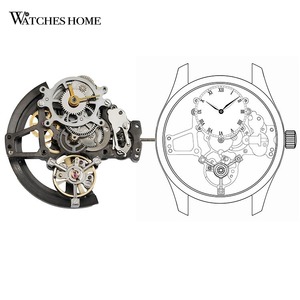 Mouvement mécanique squelette personnalisé JX.W2101B avec sous-cadran à 12 heures, 28800 VPH, 45H, calibre pour la fabrication de montres de luxe OEM - Product Image 1
