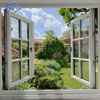 Ventana Abatible Lateral de Doble Vidrio, Personalizada, de Acero Inoxidable, Horizontal, Moderna, de Aleación de Aluminio, Tipo Casement