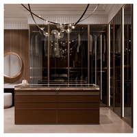 Armoire sur mesure haut de gamme pour chambre et salon, îlot central, meuble de rangement premium, tiroir à fermeture douce, moderne