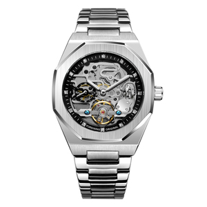 2022relogio forsining montrepourhomme or luxe hommes Logo personnalisé squelette automatique <span class=keywords><strong>double</strong></span> tourbillon montre mécanique pour hommes - Product Image 5