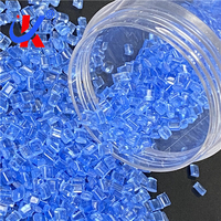 Granulés de résine PC bleus, matière première plastique en polycarbonate haute résistance pour la fabrication de seaux à eau domestiques