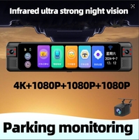 Caméra de tableau de bord 360 degrés avec vision nocturne, enregistrement en boucle ADAS, écran IPS couleur, WiFi, boîte noire de voiture, caméra de tableau de bord 4K