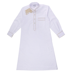 Color sólido <span class=keywords><strong>Haramain</strong></span> islámico Thobe para niños Oriente Medio musulmán niño manga larga bordado para Daffah Thobe Thawb para niños - Product Image 6