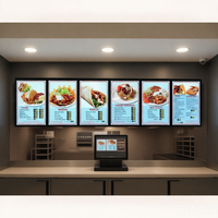 Boîte à lumière rectangulaire ultra-fine magnétique en aluminium 2025, haute luminosité, pour la publicité des menus des restaurants de restauration rapide