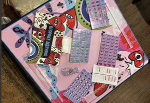 Fluorescent Purple Translucent Pop <b>Art</b> Pattern Mahjong Set, Suitable for Party <b>Gathering</b>, In Stock - Product Image 3