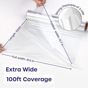 Rouleau de film cellophane transparent 31,5 po x 100 pi 3 mil, qualité alimentaire, pour paniers-cadeaux, friandises, emballage de fleurs - Product Image 3