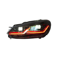 Ensemble de phares de voiture pour VW Golf 6 2009-2012, feux de jour, DRL bicolore rouge et blanc