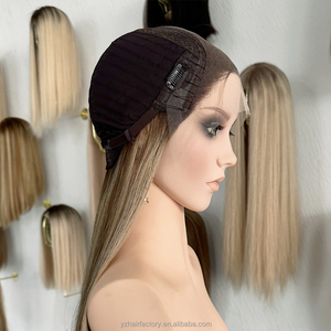 European Human Hair Silver Grey White Highlight Platinum Silky Straight Wave Cuticle Aligned <b>Lace</b> Front <b>Wigs</b> for White Women - Product Image 3