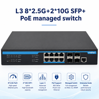 Switch Ethernet géré L3 2.5G à 12 ports monté en rack avec SNMP et QoS, 8 ports PoE, capacité 120 Gbit/s, gestion par console