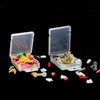 Boîte de rangement de leurre en plastique, boîte de rangement de bijoux de pêche, leurre, hameçons, boîte de rangement petit plastique Transparent avec couvercle