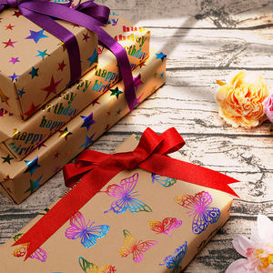 กระดาษคราฟท์หนา80กรัมกล่องของขวัญรูปดาวหัวใจวันเกิดกระดาษม้วนหรูหราสำหรับบรรจุภัณฑ์กระดาษห่อ - Product Image 4