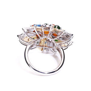 Anillo de Diamantes con Forma de Flor en Oro de 18K para Mujer, Personalizado por Tianyu Gems, con Piedras Preciosas de Laboratorio, Engaste de Garras, Anillo Romántico para Mujer - Product Image 2