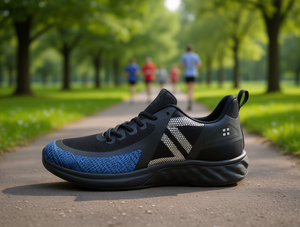 Scarpe da Corsa da Uomo Nere e Blu Navy con Tomaia in Rete, Suola in Gomma e Intersuola in EVA 231H - Product Image 2