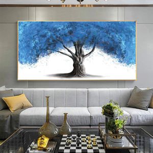 Pintura <span class=keywords><strong>de</strong></span> árbol <span class=keywords><strong>de</strong></span> <span class=keywords><strong>la</strong></span> <span class=keywords><strong>Vida</strong></span> <span class=keywords><strong>Azul</strong></span> abstracto nórdico sobre lienzo, carteles <span class=keywords><strong>de</strong></span> arte <span class=keywords><strong>de</strong></span> pared, impresiones, imagen <span class=keywords><strong>de</strong></span> pared para sala <span class=keywords><strong>de</strong></span> estar y hogar - Product Image 4