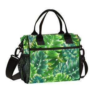 Hot Selling Green Monstera Cooler Tote Bag Custom Logo Hawaii Lifestyle Waterproof Camping Insulated Lunch Cooler Bag - Product Image 1