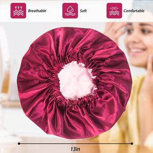 Chapeaux <span class=keywords><strong>de</strong></span> <span class=keywords><strong>nuit</strong></span> en satin avec logo personnalisé <span class=keywords><strong>bonnet</strong></span> <span class=keywords><strong>de</strong></span> sommeil réversible en satin <span class=keywords><strong>de</strong></span> soie <span class=keywords><strong>de</strong></span> créateur à double épaisseur <span class=keywords><strong>bonnet</strong></span> pour cheveux extra large pour adultes - Product Image 5