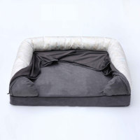 Lit orthopédique moderne pour chat avec accessoires amovibles en mousse à mémoire de forme à motif animal pour un sommeil confortable