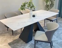 Ensemble de tables à manger en marbre extensible de style nordique moderne de luxe, carrée et rectangulaire, 8 places, 10 chaises, ensembles de meubles pour salle à manger