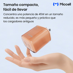 ที่ชาร์จ GaN 45W Miccell, 2 พอร์ต USB-C ชาร์จเร็ว, ดีไซน์ลายเส้น, รองรับการใช้งาน แอนดรอยด์/ไอโฟน - Product Image 3