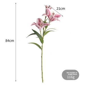 Ramo de Lirios Blancos Artificiales de 3 Cabezas, con Aroma, para Decoración del Hogar y Sala de Estar - Product Image 4