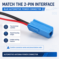 Alimentez un amplificateur d'antenne automobile via une prise OEM à 2 broches et un faisceau à deux fils à fils nus pour antenne automobile à deux fils