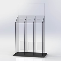 Boîte de collecte de jetons de vote en acrylique transparent personnalisée à plusieurs compartiments, haute, pour événements de collectes de fonds et de dons