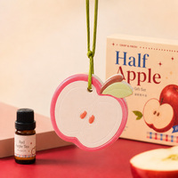 Coffret Cadeau de Noël Diffuseur d'Arômes en Céramique en Forme de Pomme Pierre Parfumée pour la Maison Désodorisant Suspendu pour Voiture Maison Bureau Armoire
