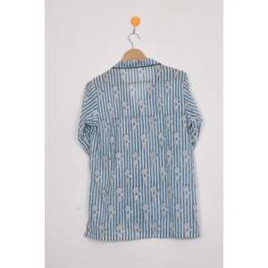 Conjunto de Pijama de Algodón con Diseño Floral Simple y Bonito, Estampado a Mano, Ropa de Dormir Ligera para Mujer, Conjunto de Verano para Estar en Casa - Product Image 4