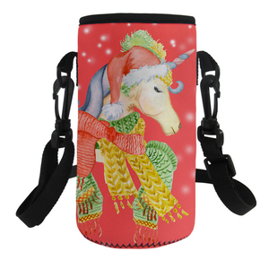 Funda de neopreno con logotipo personalizado para hombre y mujer, portabotellas ajustable con hombro - Product Image 3
