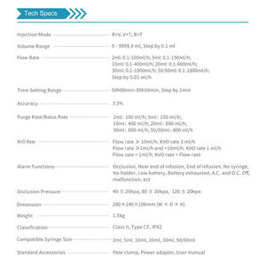 Pompe à seringue vétérinaire Medicool 50 ml, haute précision, pour infusion canine, AC 110-220V, équipement médical - Product Image 1