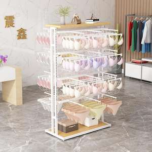 Espositore da Terra Quadrato in Ferro a Doppia Faccia Regolabile Multifunzionale per Negozi di Lingerie, <span class=keywords><strong>Intimo</strong></span> Femminile e Reggiseni - Product Image 3