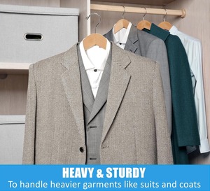 Perchas para Trajes con Soporte Antideslizante para Pantalones, Perchas Resistentes de Hombro Ancho con Barra para Pantalones 360 °   Gancho Giratorio - Product Image 2