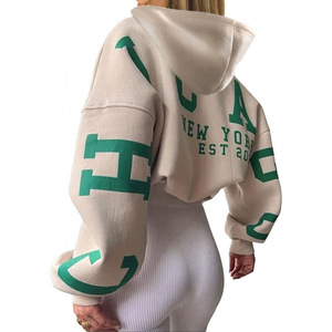 Novedad 2025: Sudadera con capucha holgada de manga larga, estampada, de moda, gruesa y versátil para mujer, ideal para comercio transfronterizo. - Product Image 4