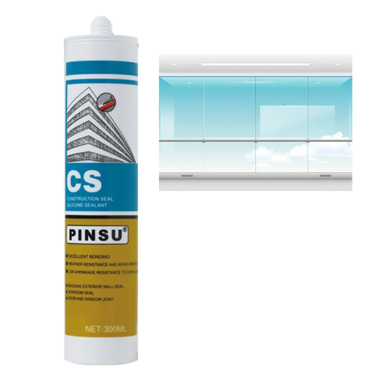 PINSU-CS silicone neutre résistant aux intempéries verre adhésif portes et fenêtres étanche fissure mastic mur-rideau extérieur