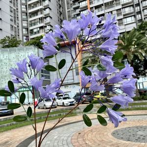 Venta al por mayor romántica Flor de <span class=keywords><strong>Jacaranda</strong></span> púrpura rama 3 tenedores árbol de <span class=keywords><strong>Jacaranda</strong></span> Artificial para Navidad y Año Nuevo decoración de eventos - Product Image 3