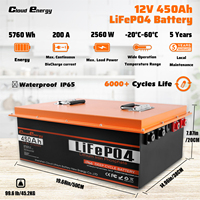 Paket Baterai Lifepo4 Cloud Energy 12v 450ah untuk Mobil Listrik, Lithium Ion Fosfat Lifep04, Harga Lithium Iron Phosphate