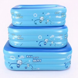 Piscine gonflable géante de haute qualité, forme longue et carrée, conçue pour les enfants et les parents, fond en PVC durable à bulles - Product Image 1