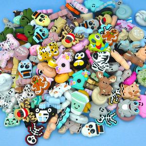 창 길고 부드러운 재미있는 동물 모양 아기 젖니 실리콘 초점 구슬을 만드는 펜을위한 식품 학년 맞춤형 실리콘 초점 구슬 - Product Image 1